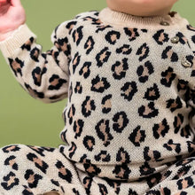 Load image into Gallery viewer, Leopard Jacquard Knit Baby Jumpsuit (Organic Cotton)