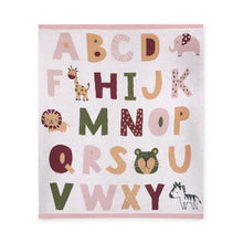 Load image into Gallery viewer, Alphabet Blush - Organic Jacquard Sweater Knit Baby Blanket