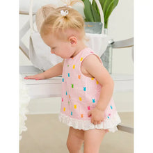 Load image into Gallery viewer, Baby Girls Pink Bunny Stripe Cotton Gauze Swing Top and Bloomer Set