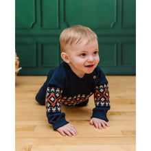 Load image into Gallery viewer, Fair Isle Raglan Sleeve Baby Pullover Sweater (Organic)