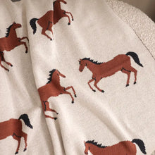 Load image into Gallery viewer, Horse - Organic Cotton Jacquard Sweater Knit Baby Blanket