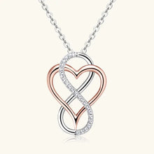 Load image into Gallery viewer, Moissanite Infinity Heart Necklace in 925 Sterling Silver