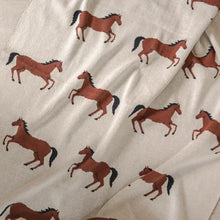 Load image into Gallery viewer, Horse - Organic Cotton Jacquard Sweater Knit Baby Blanket