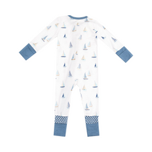 Load image into Gallery viewer, ANGEL DEAR - Sailboats blue 2 way zipper romper