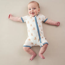 Load image into Gallery viewer, Kyte baby Zippered Shortall Romper in Teddy Bear Teddy Bear / 12-18 months
