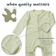 Load image into Gallery viewer, Baby Footie 2-Way Zipper – Organic Cotton Lounge Wear (Sage)