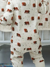 Load image into Gallery viewer, Organic Footless 2-Way Zipper Romper in Brown Bear