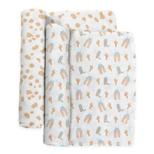 Load image into Gallery viewer, Swaddle Blanket Set Howdy Partner Blue
