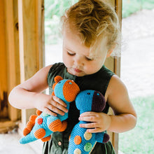 Load image into Gallery viewer, Green steggy dinosaur rattle