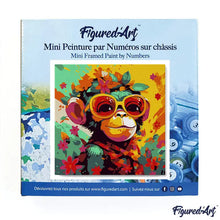Load image into Gallery viewer, Mini Paint by numbers framed - Fantasy monkey and flowers