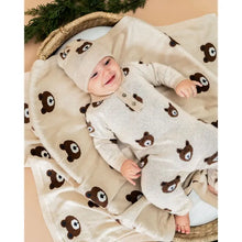 Load image into Gallery viewer, Brown Bear - Organic Cotton Jacquard Knit Baby Blanket