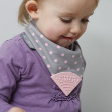 Load image into Gallery viewer, Cheeky Chompers polka dot pink Neckerchew