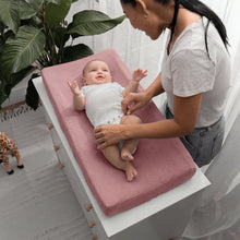 Load image into Gallery viewer, Muslin Fitted Changing Pad Cover, 2 Pack in Mauve and Blush