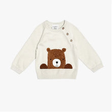 Load image into Gallery viewer, Furry Bear Knit Baby Pullover Sweater (Organic Cotton)