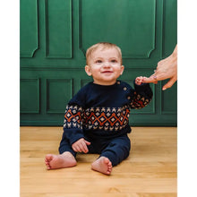 Load image into Gallery viewer, Fair Isle Raglan Sleeve Baby Pullover Sweater (Organic)