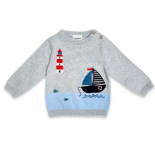 Load image into Gallery viewer, Lighthouse & Boat Baby Knit Pullover & Pants Set (Organic)