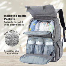 Load image into Gallery viewer, Explorer Diaper Backpack with Changing-Classic Gray Pads
