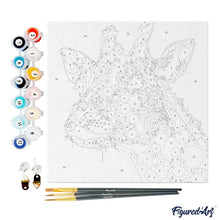 Load image into Gallery viewer, Mini Paint by numbers framed - Giraffe Abstract Pop Art