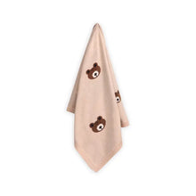 Load image into Gallery viewer, Brown Bear - Organic Cotton Jacquard Knit Baby Blanket