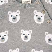 Load image into Gallery viewer, Bear Jacquard Knit Baby Raglan Pullover Sweater (Organic)