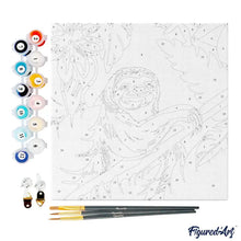 Load image into Gallery viewer, Mini Paint by numbers framed - Tropical Sloth