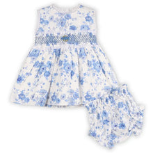 Load image into Gallery viewer, Ellison Rose Floral Smocked Baby Dress + Bloomer (Organic)