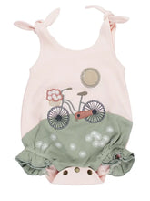 Load image into Gallery viewer, Organic Appliqué Bodysuit in Bicycle (0-3m)