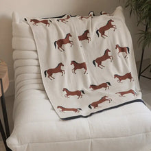 Load image into Gallery viewer, Horse - Organic Cotton Jacquard Sweater Knit Baby Blanket