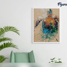 Load image into Gallery viewer, Paint by numbers Framed - Turtle Design
