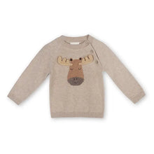 Load image into Gallery viewer, Moose Applique Raglan Baby Pullover Sweater (Organic Cotton)