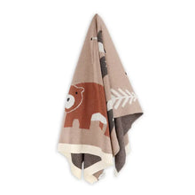 Load image into Gallery viewer, Woodland Bear - Organic Jacquard Sweater Knit Baby Blanket