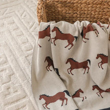 Load image into Gallery viewer, Horse - Organic Cotton Jacquard Sweater Knit Baby Blanket