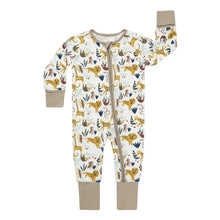 Load image into Gallery viewer, ungle Friends Animals Bamboo Baby Pajamas Convertible Zippie