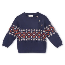 Load image into Gallery viewer, Fair Isle Raglan Sleeve Baby Pullover Sweater (Organic)