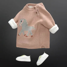Load image into Gallery viewer, Equestrian Western Horse Knit Baby Sweater
