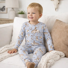Load image into Gallery viewer, Wild Wrangler/Blue Cowboy Western Bamboo Kids Pajama Set