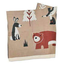 Load image into Gallery viewer, Woodland Bear - Organic Jacquard Sweater Knit Baby Blanket