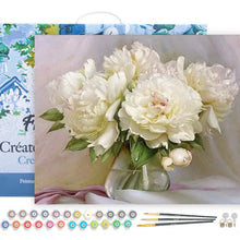 Load image into Gallery viewer, Paint by numbers Framed - White Peonies