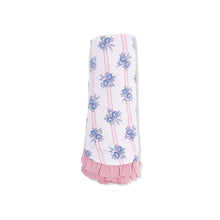 Load image into Gallery viewer, Stripe Dot Roses - Ruffle Blanket