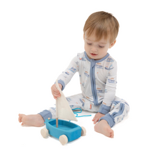 Load image into Gallery viewer, ANGEL DEAR- Bubbly tugboats 2 way zipper romper