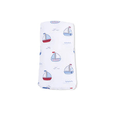 Load image into Gallery viewer, Bubbly Sailboats Blue - Swaddle Blanket