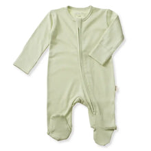 Load image into Gallery viewer, Baby Footie 2-Way Zipper – Organic Cotton Lounge Wear (Sage)