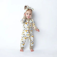 Load image into Gallery viewer, ungle Friends Animals Bamboo Baby Pajamas Convertible Zippie