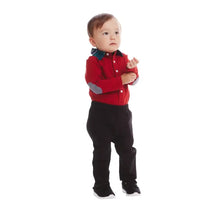 Load image into Gallery viewer, Infant 2-Piece Polo Shirtzie® Set | Red Holiday Christmas