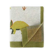 Load image into Gallery viewer, Green Dinosaur - OrganicJacquard Sweater Knit Baby Blanket