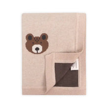 Load image into Gallery viewer, Brown Bear - Organic Cotton Jacquard Knit Baby Blanket