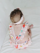 Load image into Gallery viewer, Balloon Ruffle & Tie Back Romper (Organic Muslin)