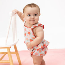 Load image into Gallery viewer, Strawberry Bliss - Ric Rac Ruffle Sunsuit