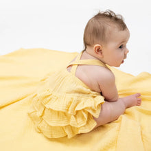 Load image into Gallery viewer, Solid Muslin Italian Straw - Ruffle Sunsuit