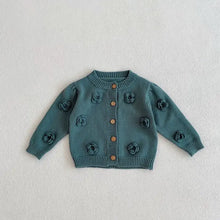 Load image into Gallery viewer, Annie & Charles® knitted jacket FLOWERS (Blue)